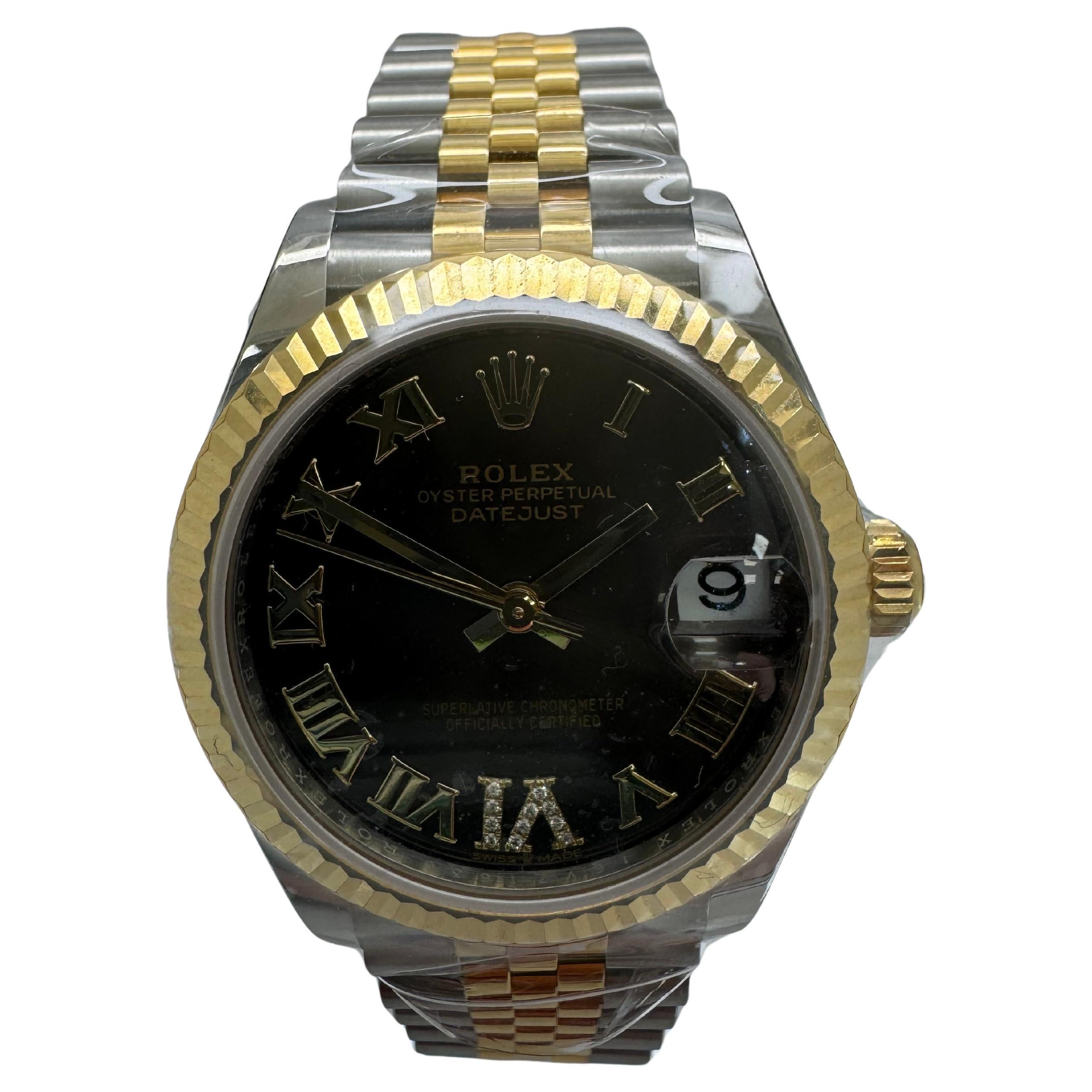 Rolex Datejust 31mm Steel & Yellow Gold – Dark Grey VI Diamond Dial – 2024 – Ref