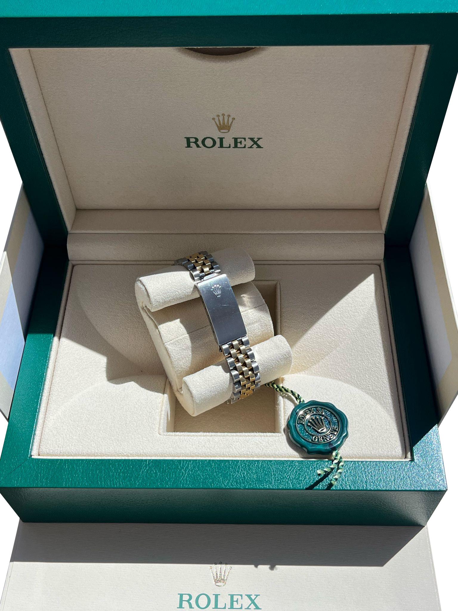 Rolex Datejust 31mm Esfera Blanca Acero Oro Amarillo 18K Reloj Jubileo Señoras 68273 en venta 14