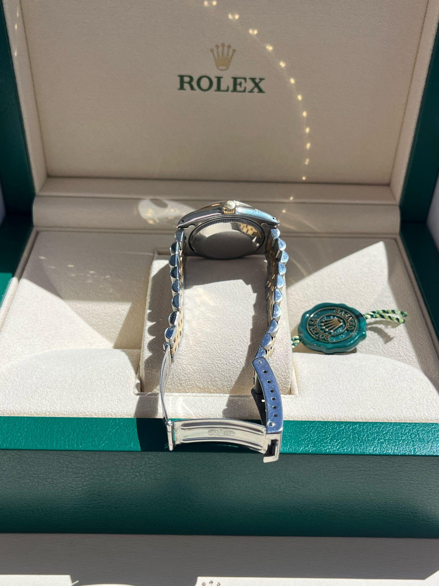 Rolex Datejust 31mm Esfera Blanca Acero Oro Amarillo 18K Reloj Jubileo Señoras 68273 en venta 15