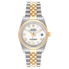 Rolex Datejust 31mm White Dial Steel 18K Yellow Gold Ladies Jubilee Watch 68273