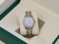 Rolex Datejust White Roman Numerals Dial Oyster Bracelet Two Tone Watch 178273