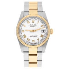 Rolex Datejust 31mm White Roman Two Tone Watch Circa 1997 Complete Oyster