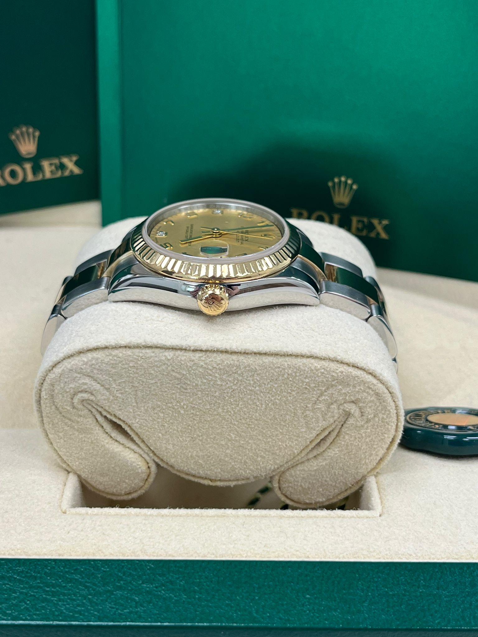 Rolex Lady-Datejust 31mm Gelbgold Stahl-Diamant-Zifferblatt Zweifarbige Uhr 178273 im Angebot 5