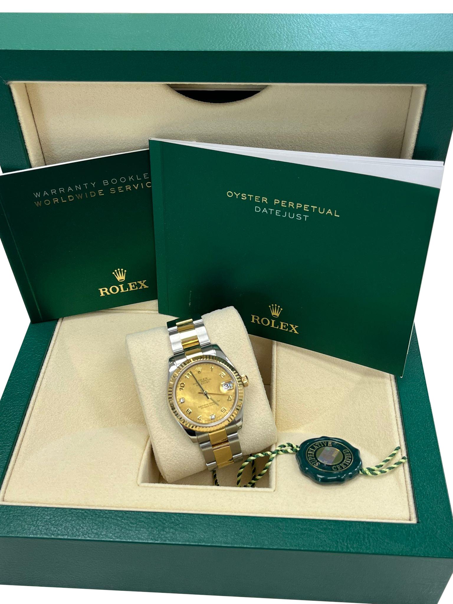 Rolex Lady-Datejust 31mm Gelbgold Stahl-Diamant-Zifferblatt Zweifarbige Uhr 178273 (Modernistisch) im Angebot