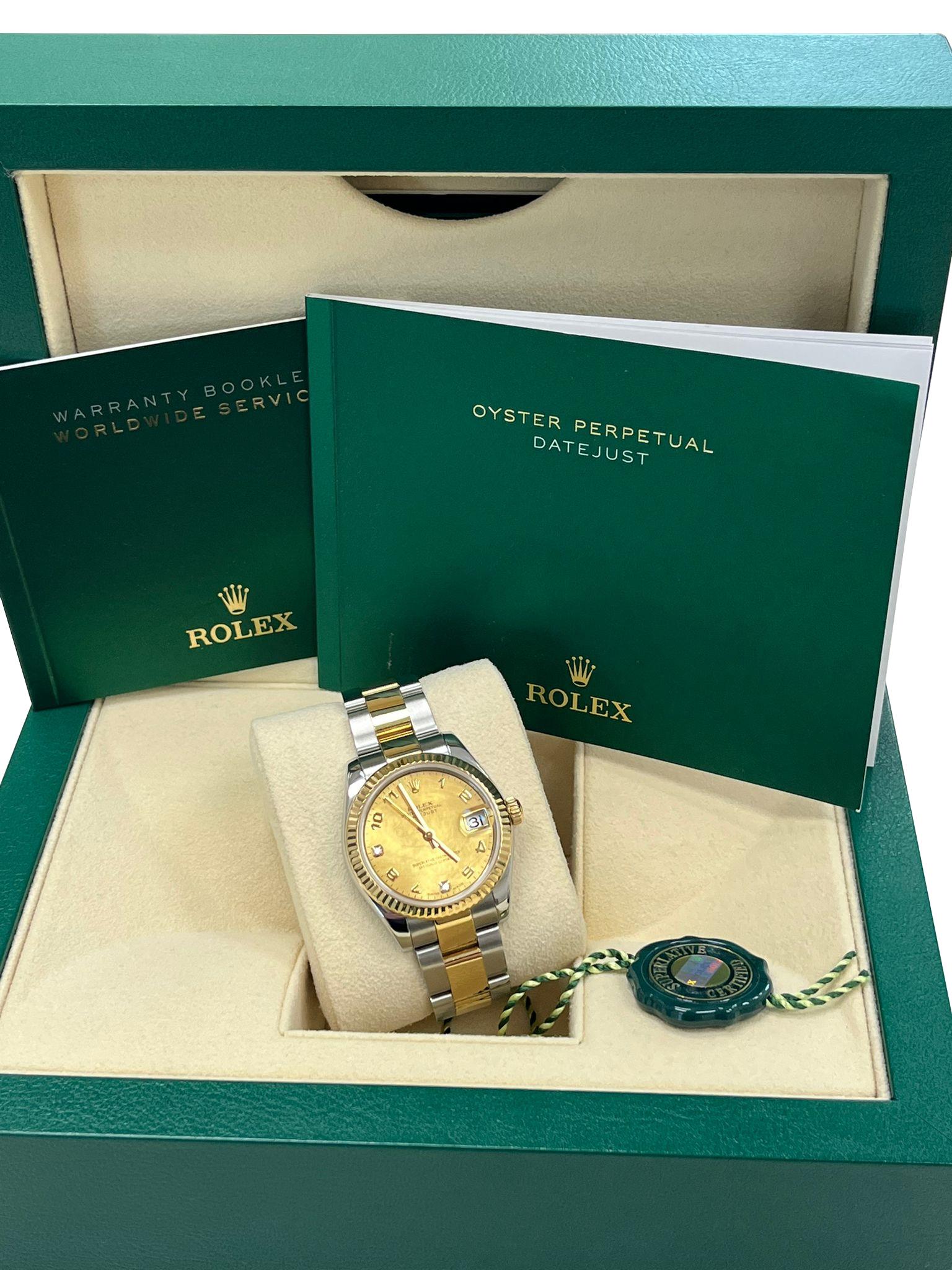 Rolex Lady-Datejust 31mm Gelbgold Stahl-Diamant-Zifferblatt Zweifarbige Uhr 178273 (Rundschliff) im Angebot