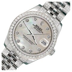 Rolex Datejust 3.30 Carat Diamond Bezel/Bracelet/Champagne MOP Dial Watch 178240