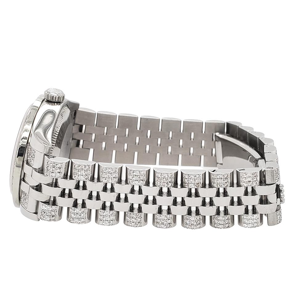 Rolex Datejust 3,30 Karat Diamant-Lünette/Armband/Maroon Vignette Uhr 178240 im Zustand „Hervorragend“ im Angebot in New York, NY