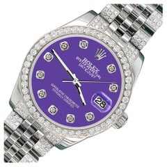 Rolex Datejust 3,30 Karat Diamant-Lünette/Armbanduhr/Armband/Pastel lila Zifferblatt 178240