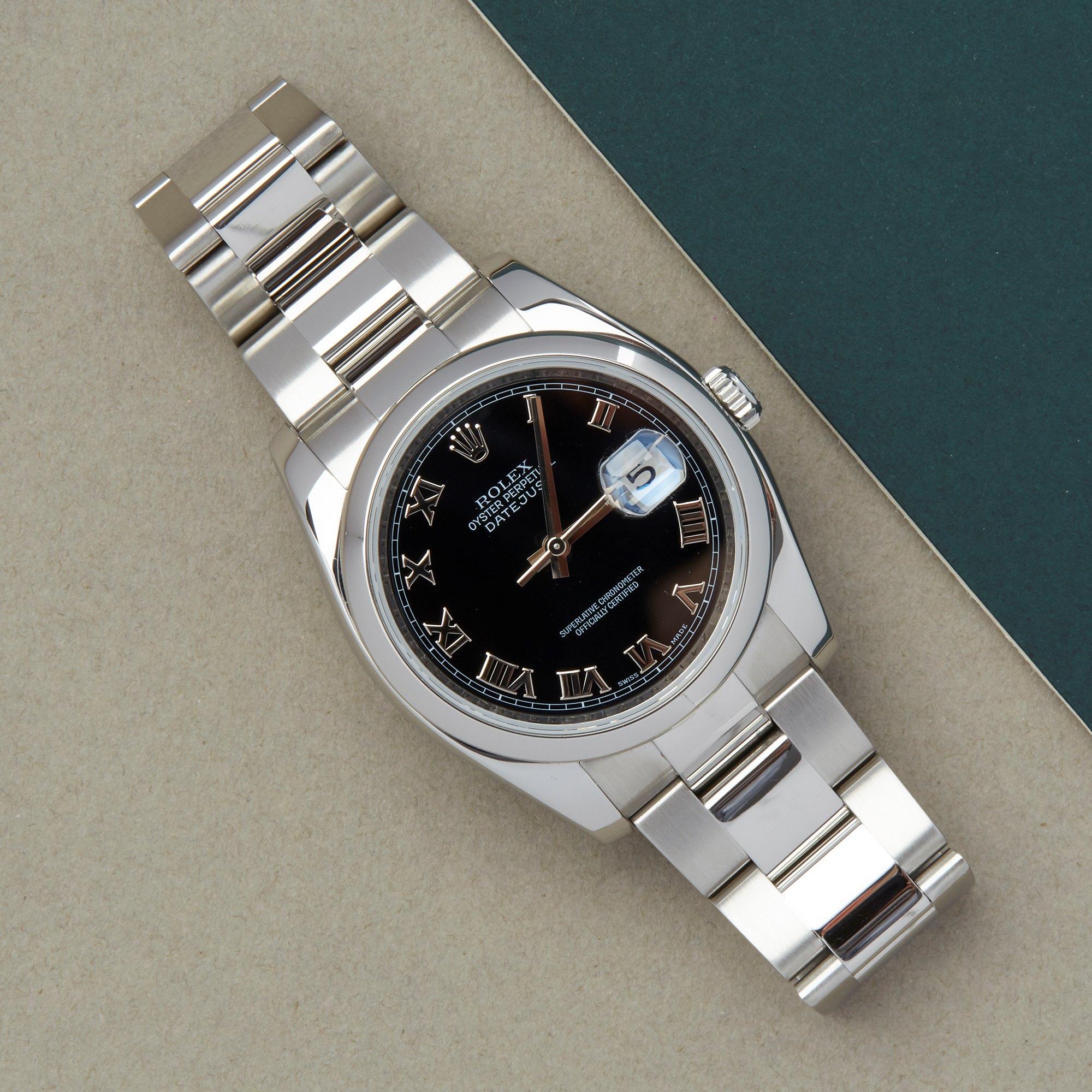 Xupes Reference: W007620
Manufacturer: Rolex
Model: Datejust
Model Variant: 36
Model Number: 116200
Age: 2007
Gender: Men
Complete With: Rolex Service Pouch 
Dial: Black Roman
Glass: Sapphire Crystal
Case Size: 36mm
Case Material: Stainless