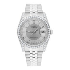 Rolex Datejust 36 116234 Diamond Unisex Watch Silver Tuxedo Dial Jubilee Band
