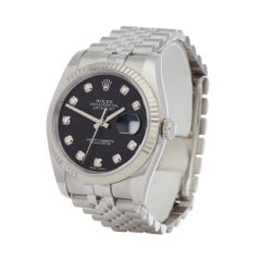 Rolex Datejust 36 116234 Men's Stainless Steel Diamond Stickered NOS Watch