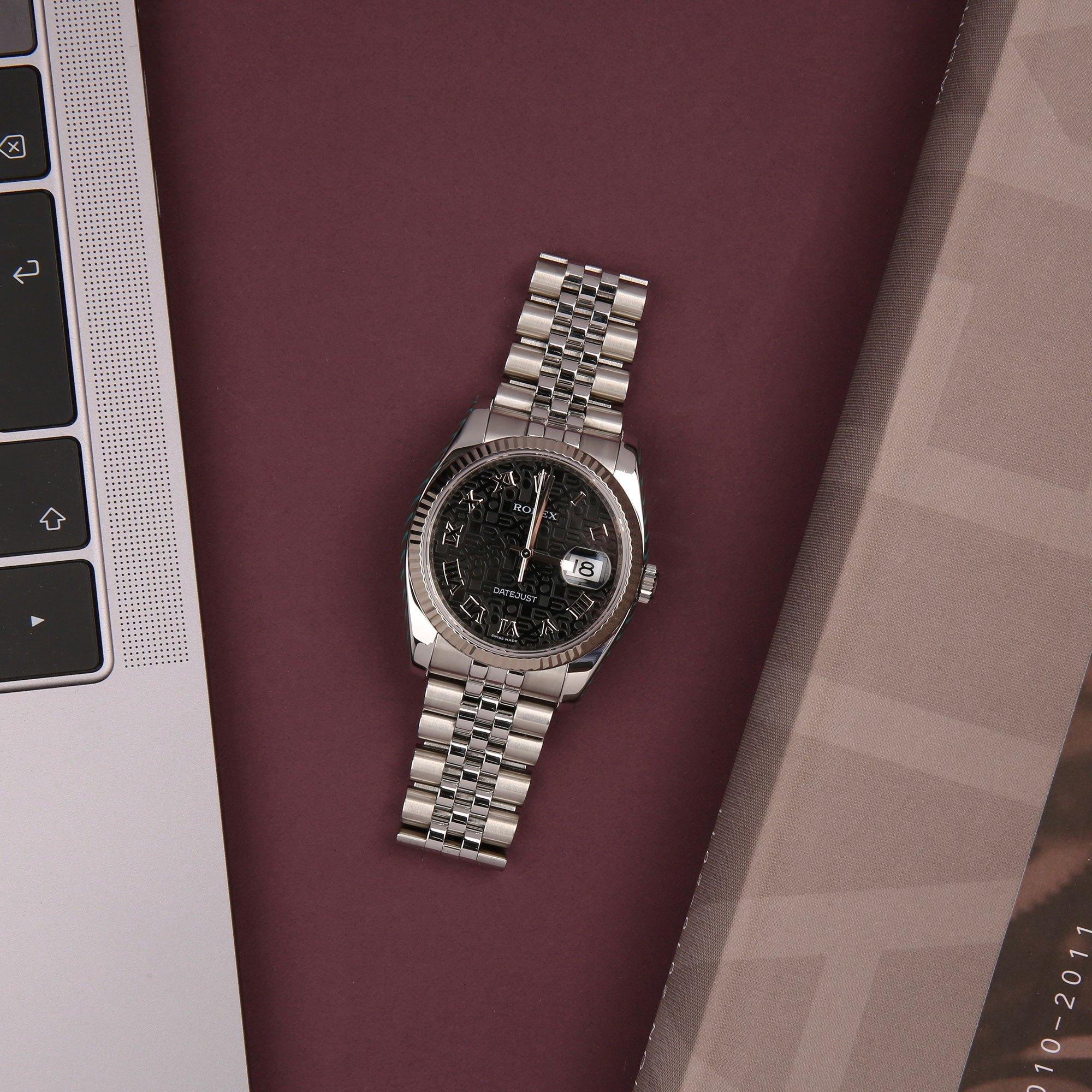 Rolex Datejust 36 116234 Herrenuhr mit Jubiläumszifferblatt aus Edelstahl 7
