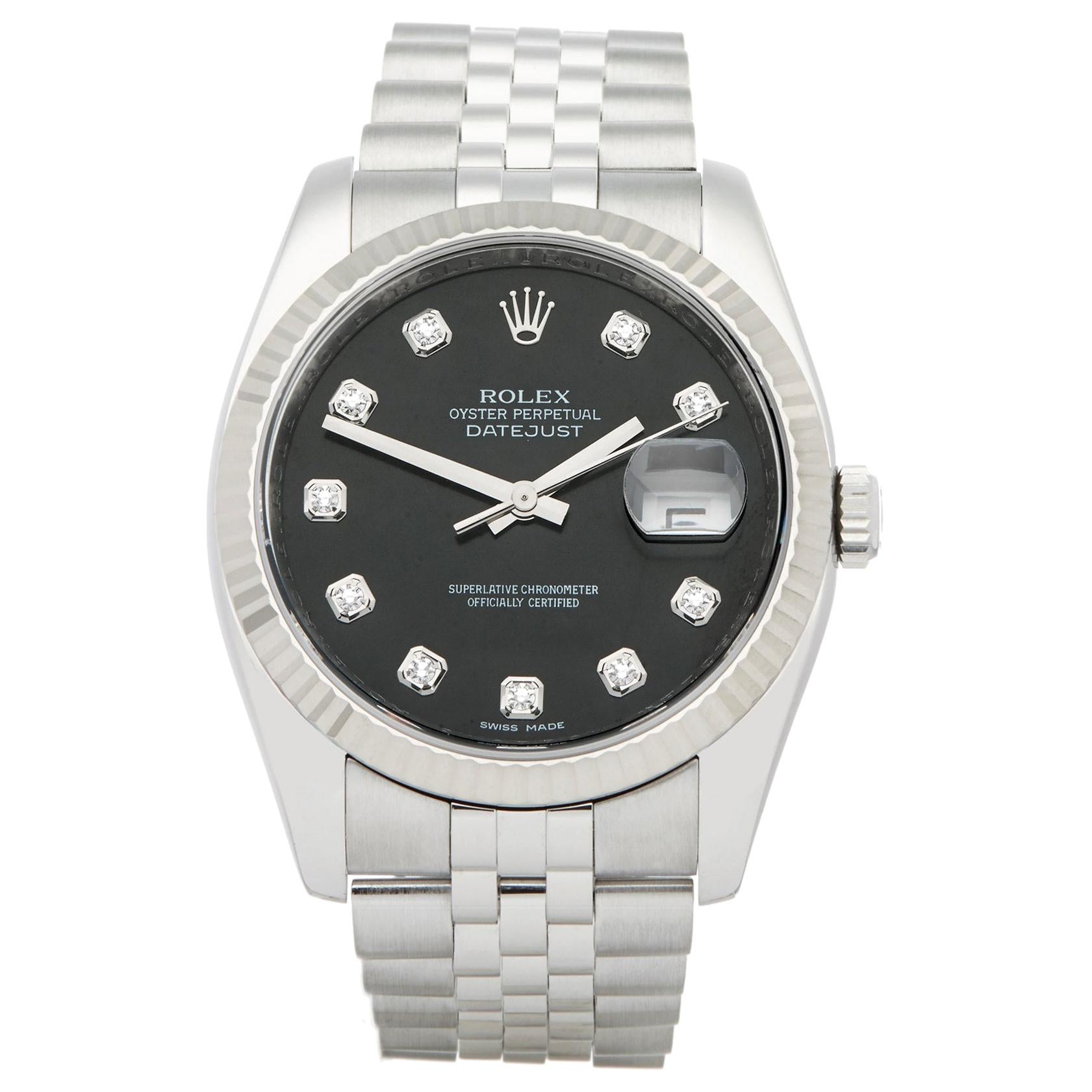 Rolex Datejust 36 Diamond - 14 For Sale on 1stDibs