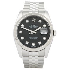 Rolex Datejust 36 116234 Unisex Stainless Steel Diamond Dial Watch