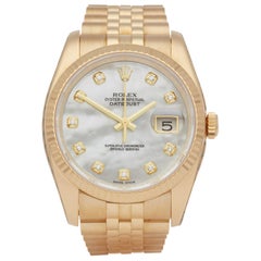 Rolex Datejust 36 116238 Unisex Yellow Gold Diamond Watch
