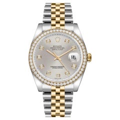 Rolex Datejust 36 116243RBR 18K Factory Diamond Bezel & Dial Jubilee Box Papers