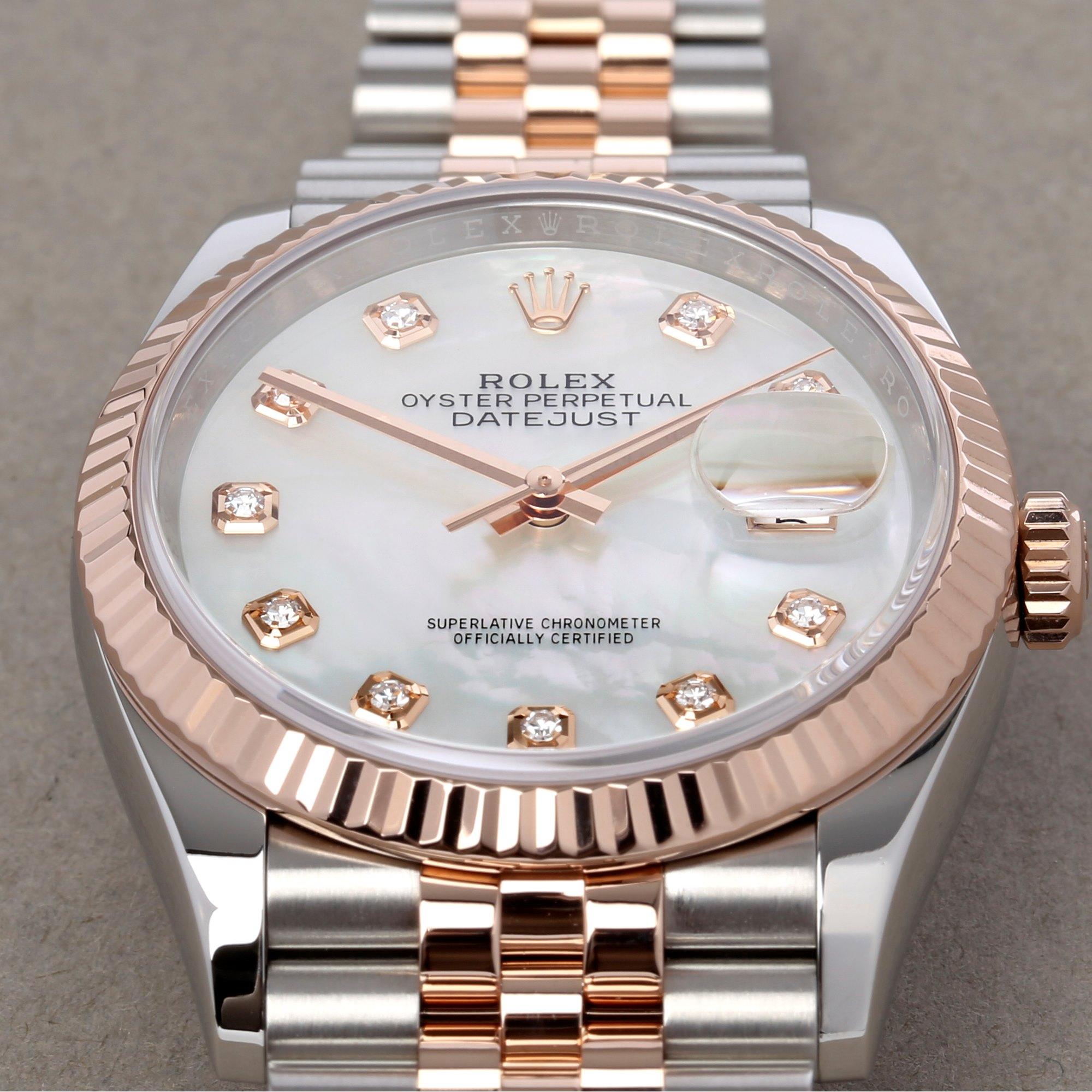 Rolex Datejust 36 126231 Unisex Rose Gold & Stainless Steel Watch In Excellent Condition In Bishops Stortford, Hertfordshire
