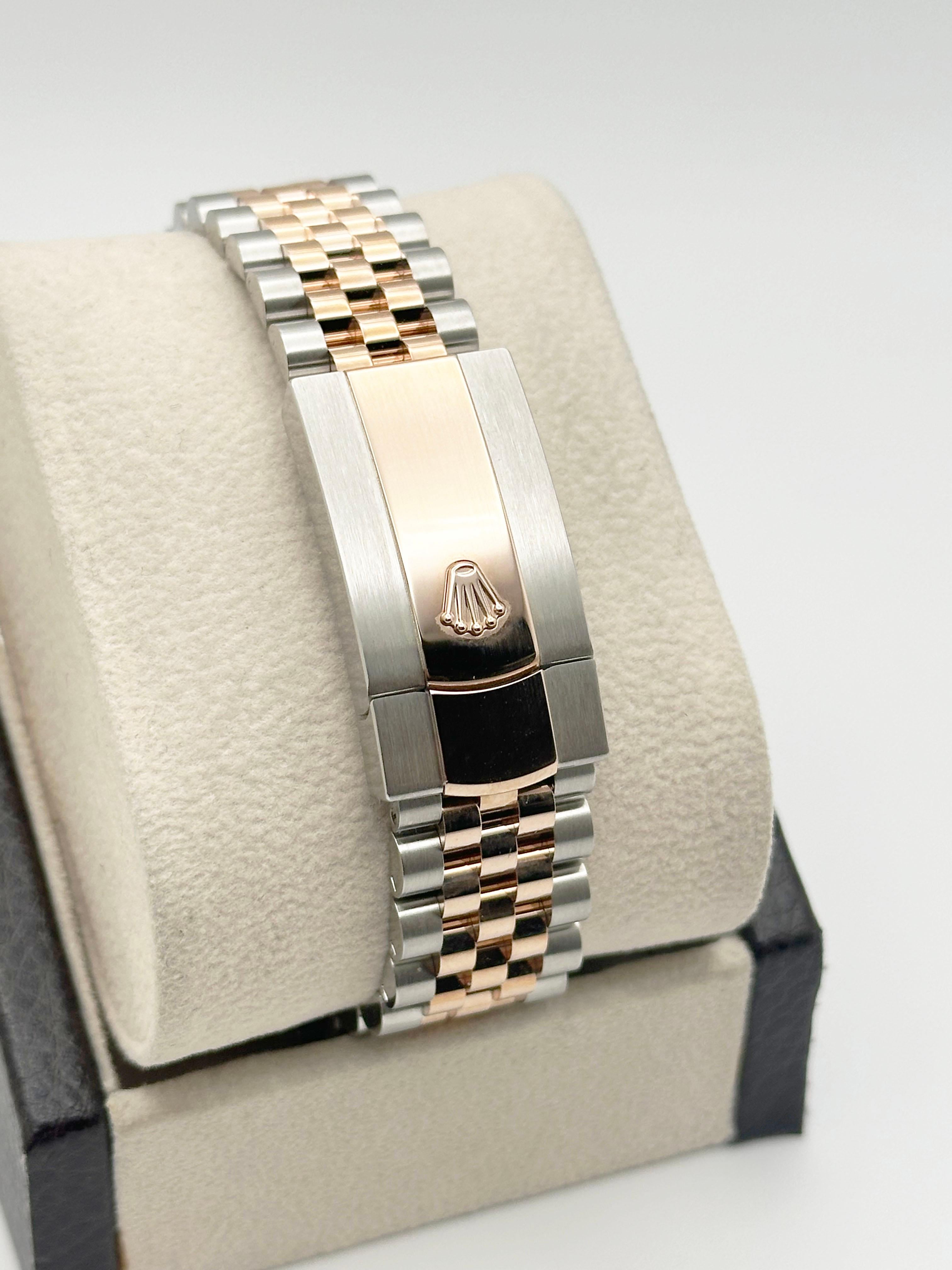 Rolex Datejust 36 126231 Weißer Römer 18K Rose Gold Edelstahl Box Papier im Angebot 1