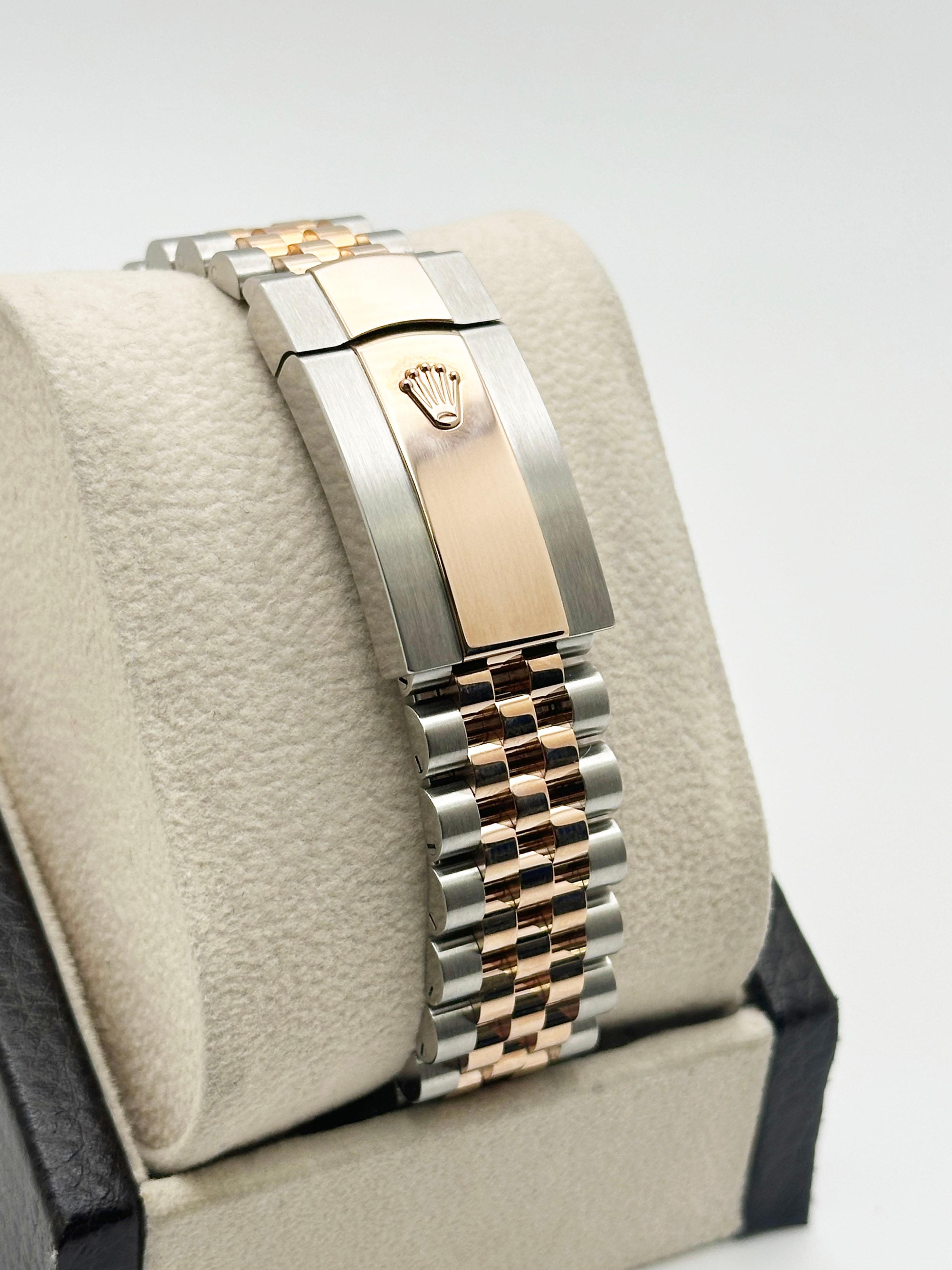 Rolex Datejust 36 126231 Weißer Römer 18K Rose Gold Edelstahl Box Papier im Angebot 3