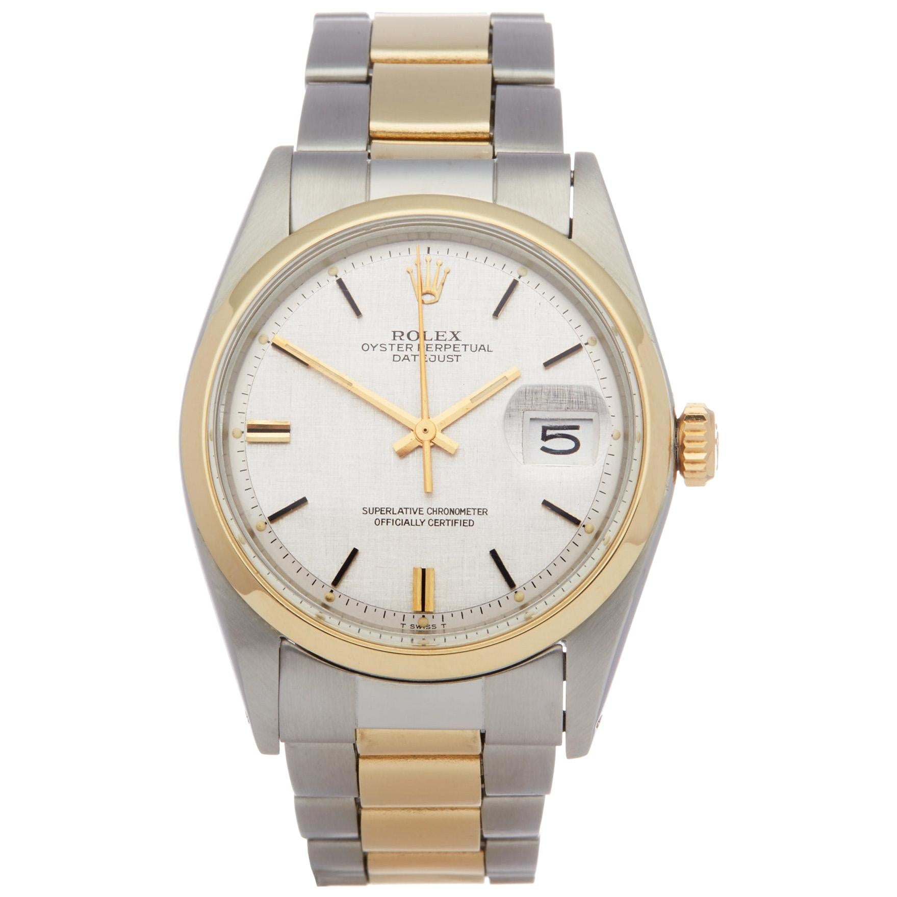 Rolex Datejust 36 1600 Men
s Stainless Steel and Yellow Gold Watch