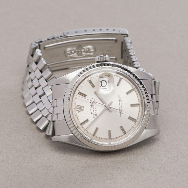 Rolex Datejust 36 1601 Men White Gold & Stainless Steel 18K Watch For Sale 1
