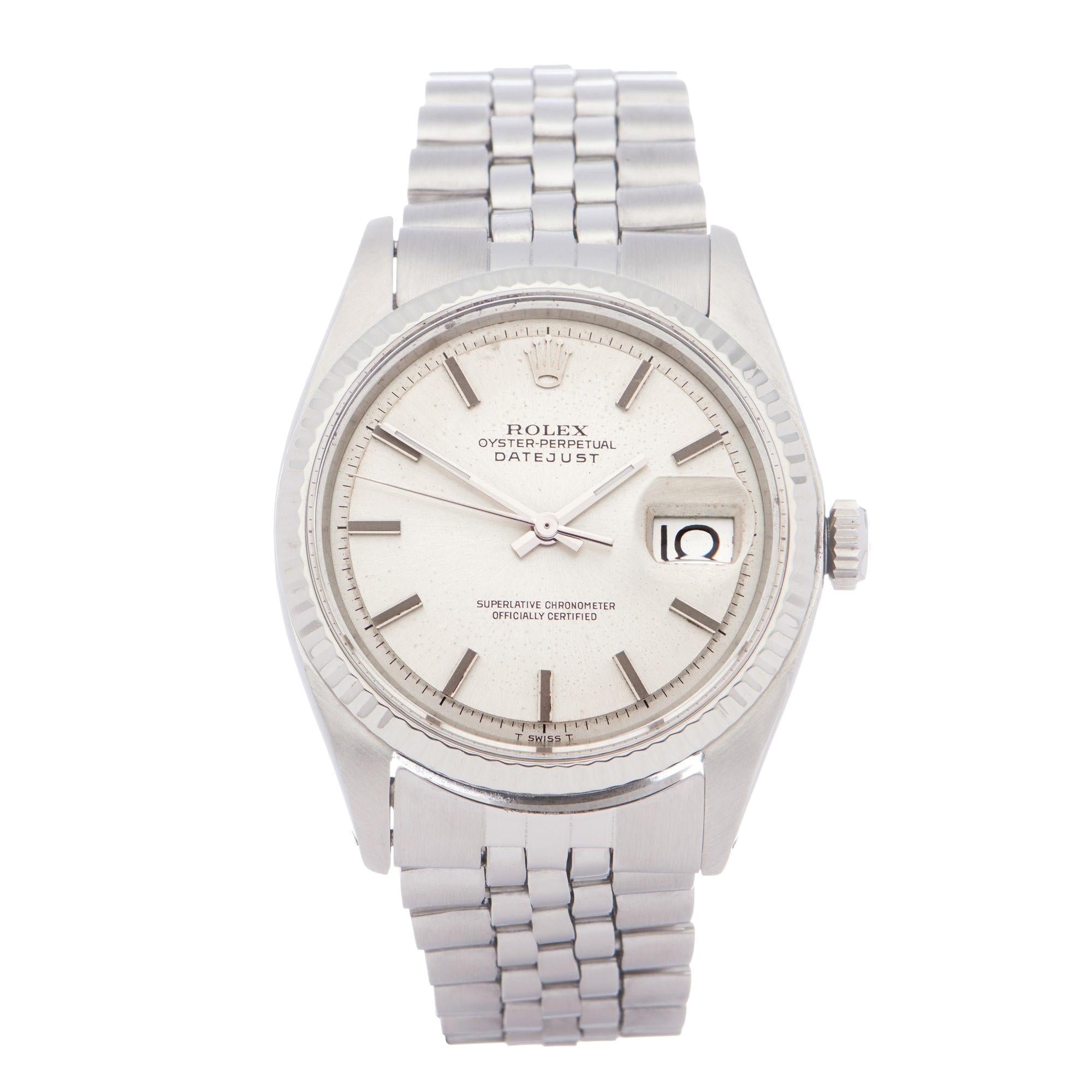 Rolex Datejust 36 1601 Men White Gold & Stainless Steel 18K Watch