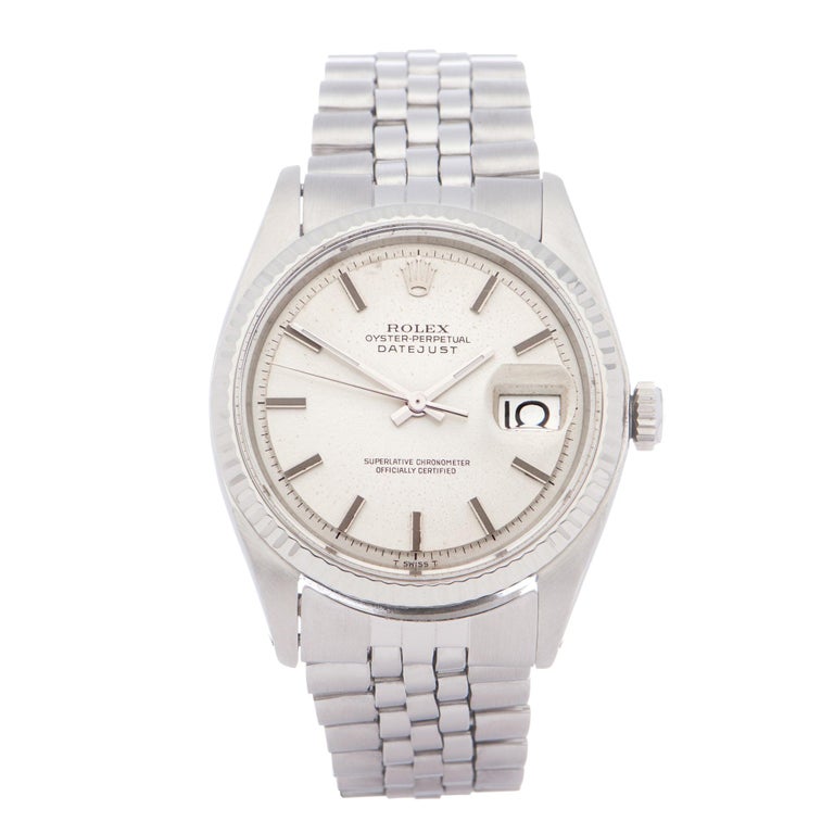 Rolex Datejust 36 1601 Men White Gold & Stainless Steel 18K Watch For Sale