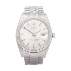 Vintage Rolex Datejust 36 1601 Men White Gold & Stainless Steel "Wideboy Dial" Watch