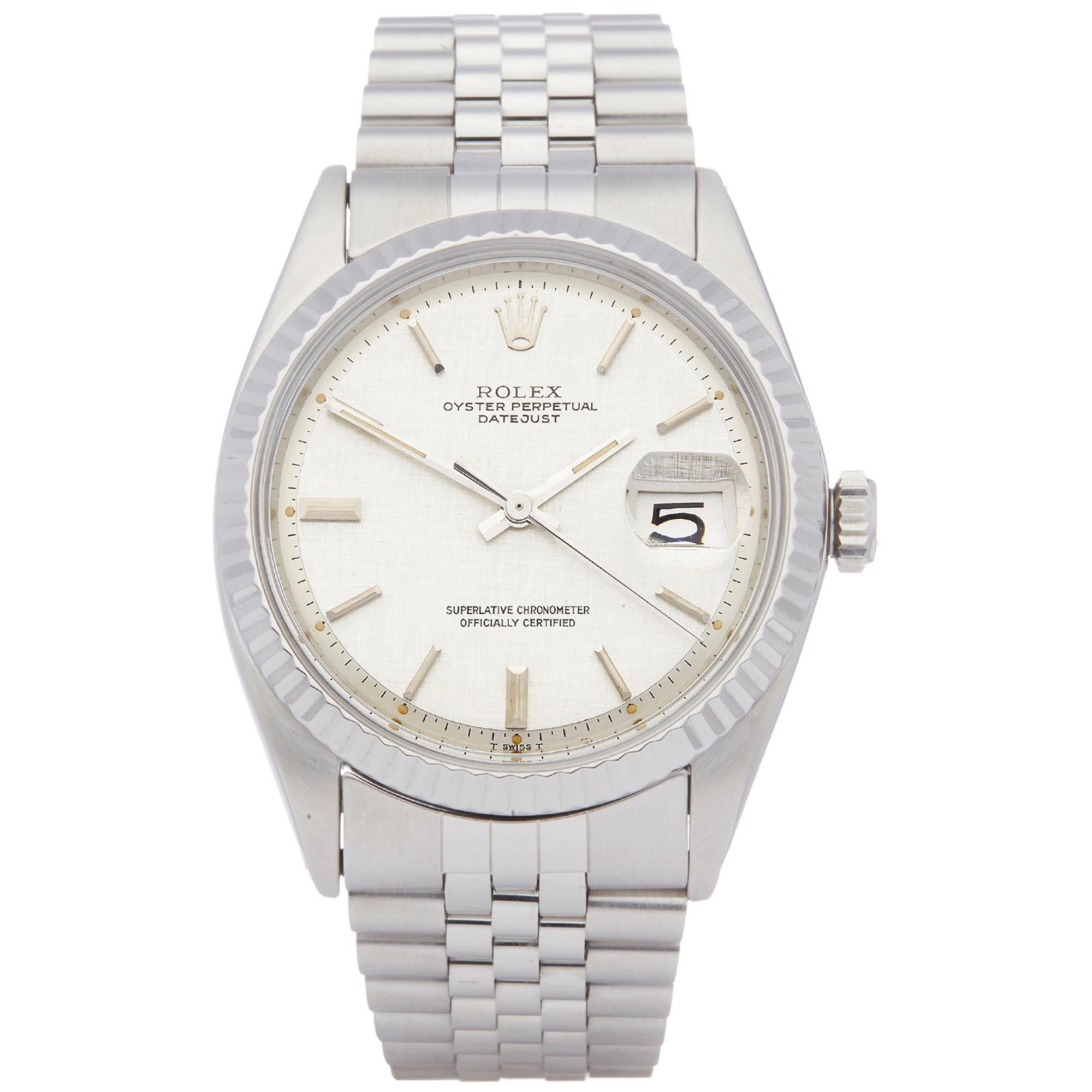 Rolex Datejust 36 1601 Men's Stainless Steel Linen Dial Watch