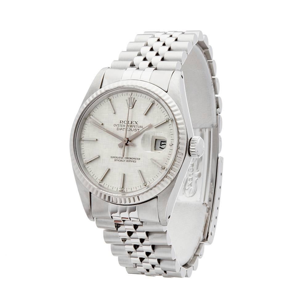 Ref: W5017
Manufacturer: Rolex
Model: Datejust
Model Ref: 16014
Age: 6th November 1983
Gender: Mens
Complete With: Xupes Presenation Pouch & Guarantee
Dial: Silver Linen Baton
Glass: Plexiglass
Movement: Automatic
Water Resistance: To Manufacturers