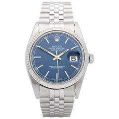 Rolex Datejust 36 16014 Men
s Stainless Steel and White Gold Watch