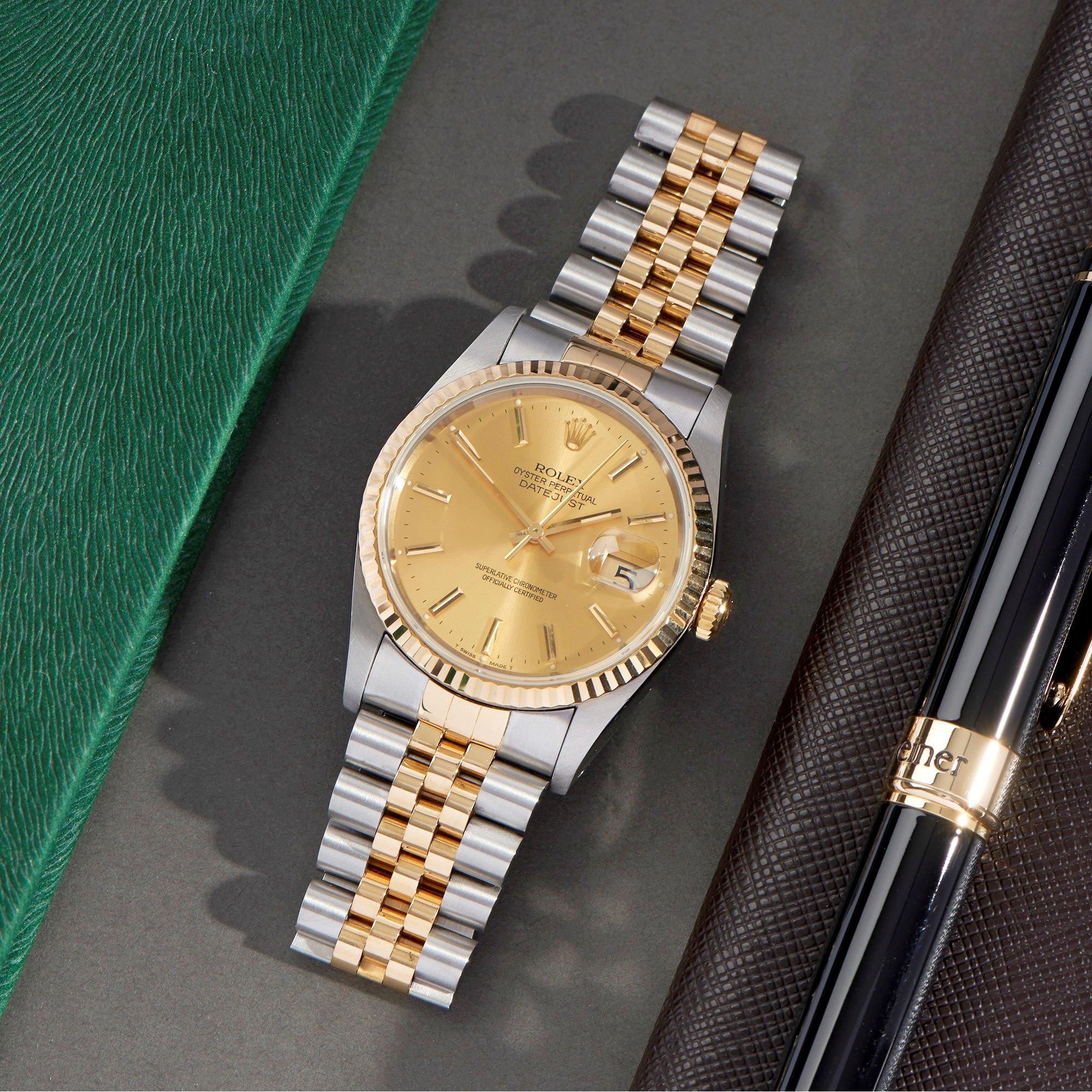 Rolex Datejust 36 16233 Unisex Yellow Gold & Stainless Steel 18K Watch 6