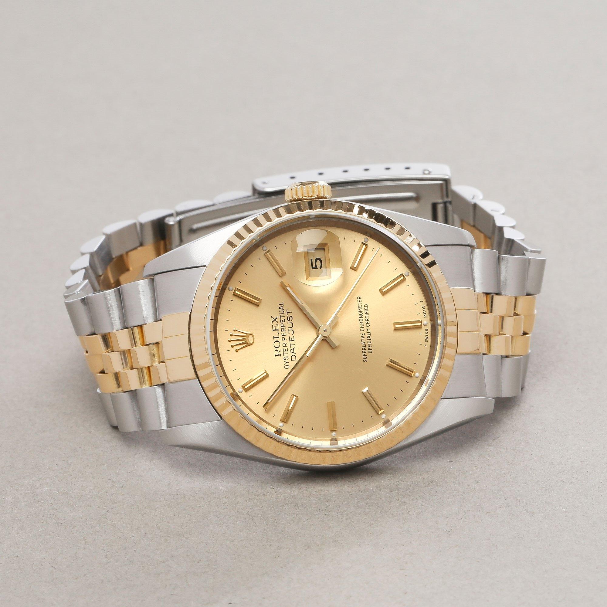 Rolex Datejust 36 16233 Unisex Yellow Gold & Stainless Steel Watch 2