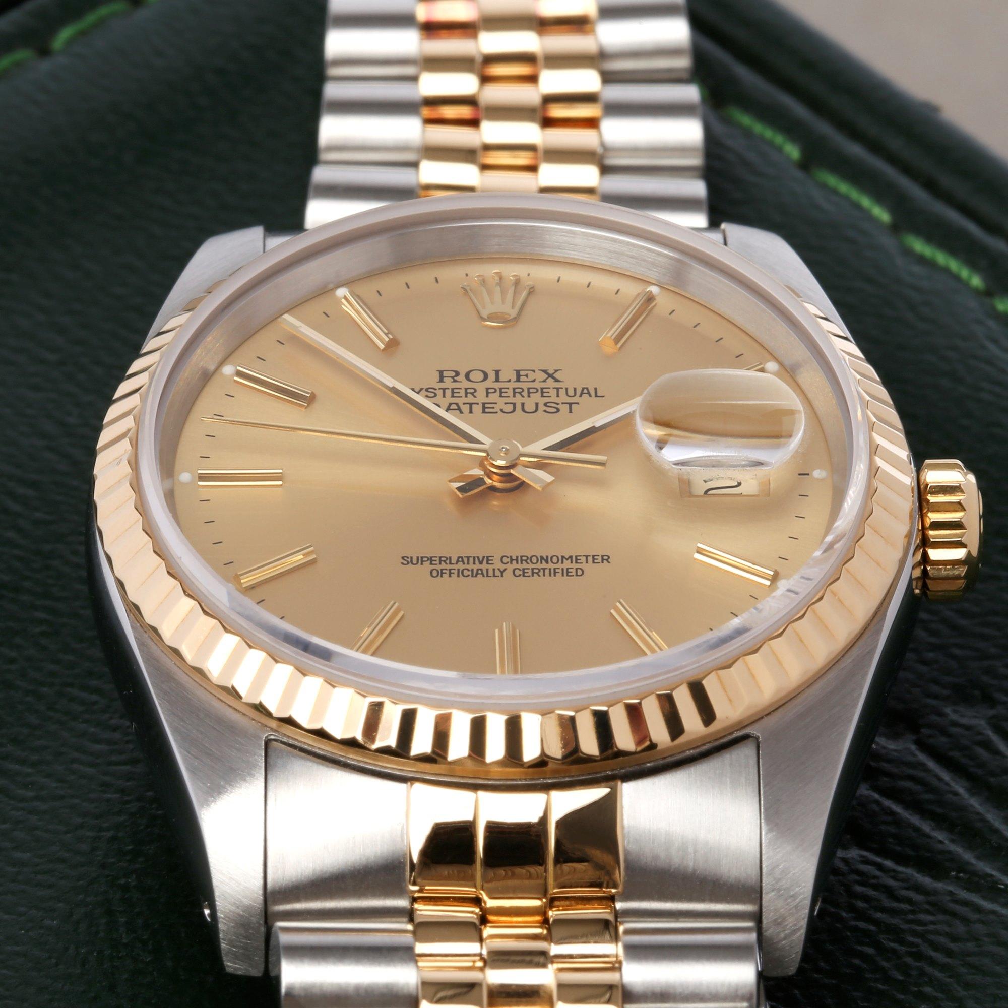 Rolex Datejust 36 16233 Unisex Yellow Gold & Stainless Steel Watch 3