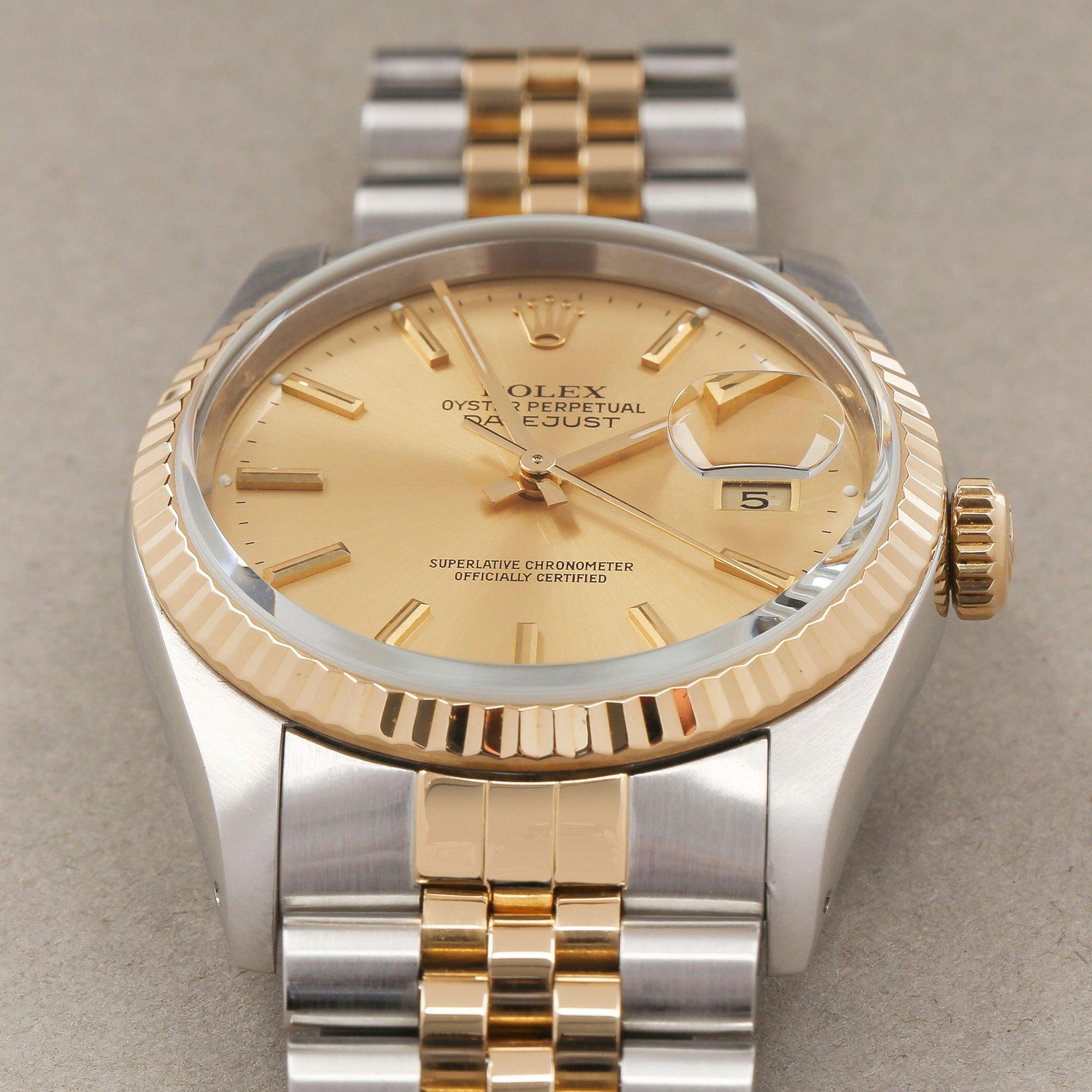 Rolex Datejust 36 16233 Unisex Yellow Gold & Stainless Steel Watch 5