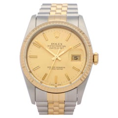 Rolex Datejust 36 16233 Unisex Yellow Gold & Stainless Steel Watch