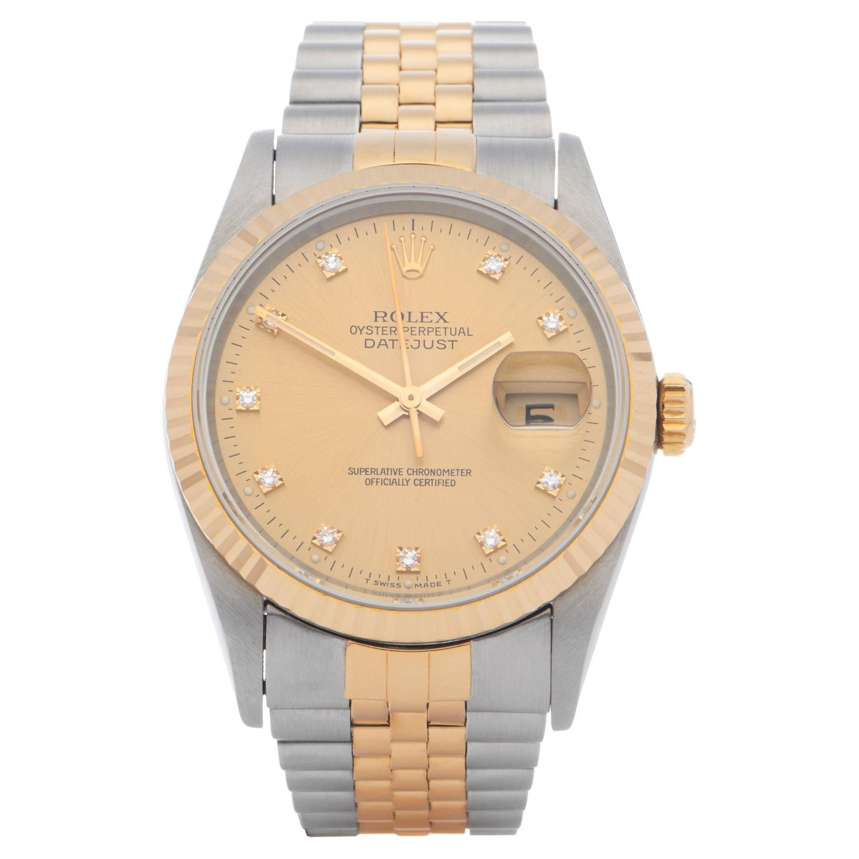 1997 Rolex Datejust Steel and Yellow Gold 16233 Wristwatch at 1stDibs