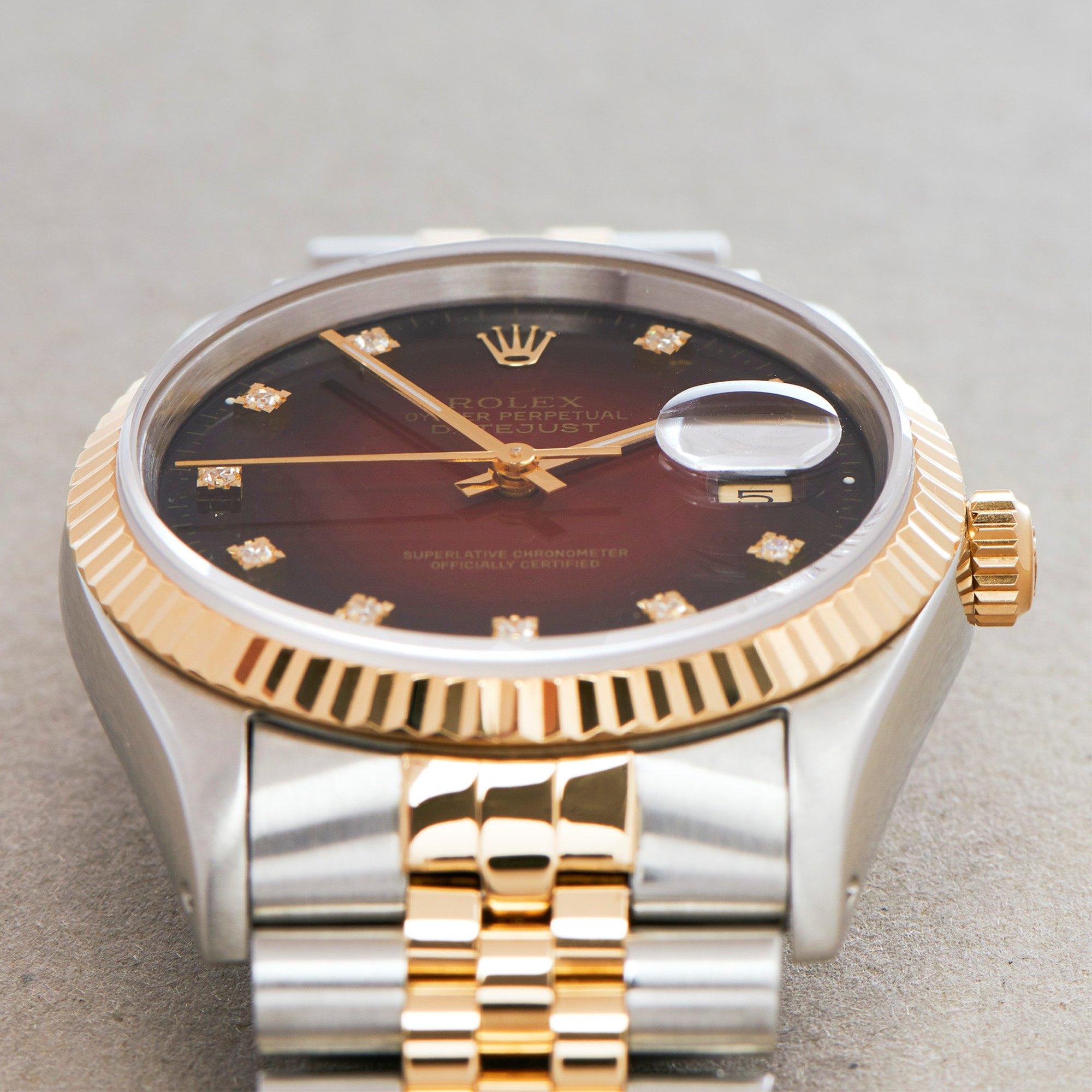 Men's Rolex Datejust 36 16233G Unisex Yellow Gold & Stainless Steel 18K Watch
