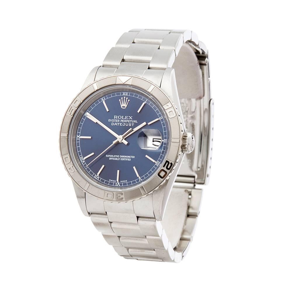 Ref: W5224
Manufacturer: Rolex
Model: Datejust
Model Ref: 16264
Age: 8th June 2017
Gender: Mens
Complete With: Box, Manuals & Guarantee
Dial: Blue Baton
Glass: Sapphire Crystal
Movement: Automatic
Water Resistance: To Manufacturers