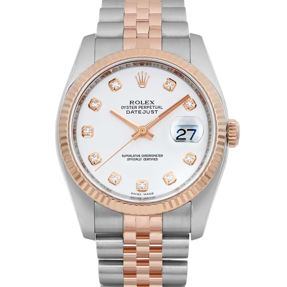 Bon état d'occasion. Le mouvement est calibré et garde bien le temps. Sans boîte et papiers d'origine. Livré avec un coffret Chronostore.

Informations générales
Marque : Rolex
Modèle : Rolex Datejust
Numéro de modèle : 116231
Pays/Région de