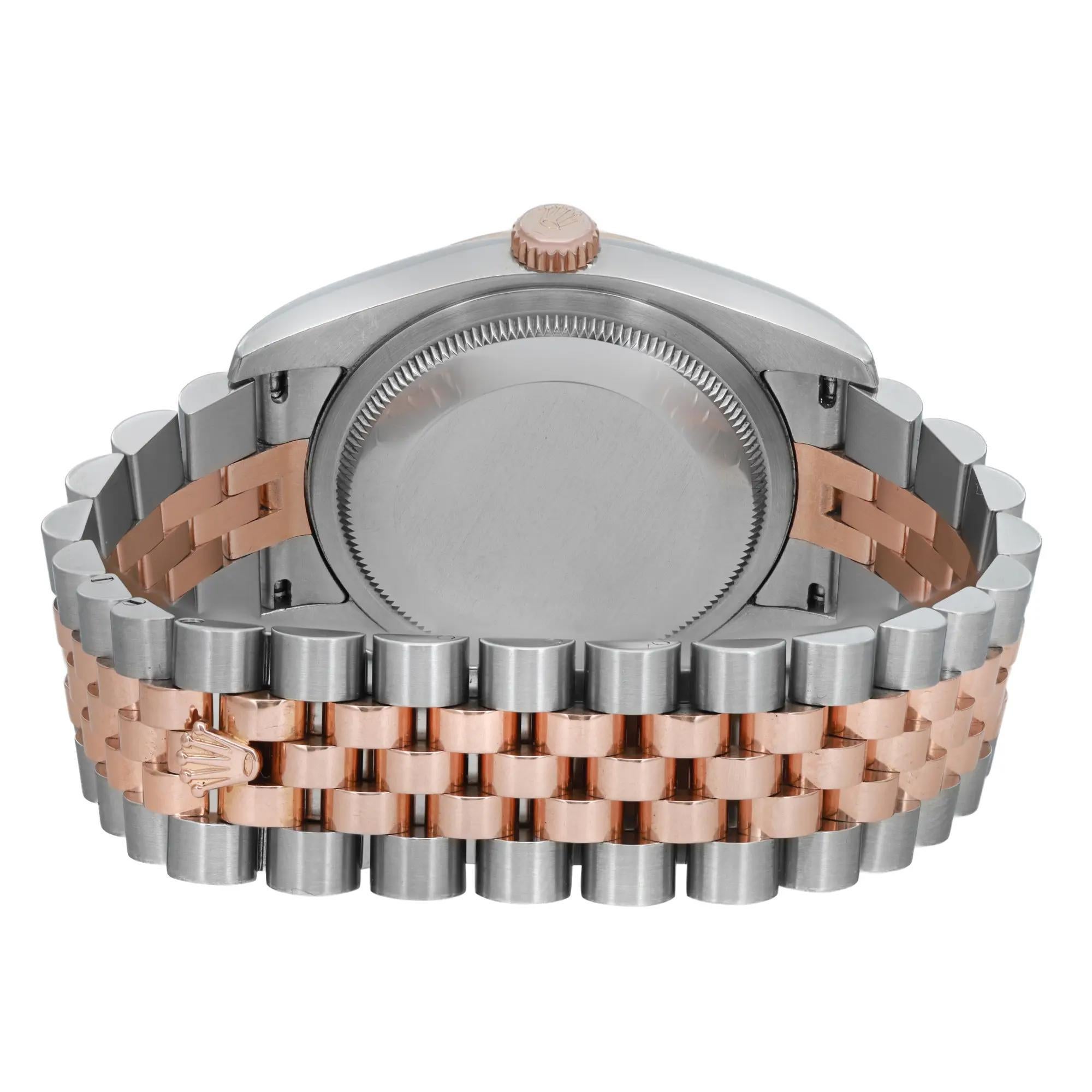Rolex Montre Datejust 36 en or rose 18 carats, acier, diamants et cadran blanc 116231 1