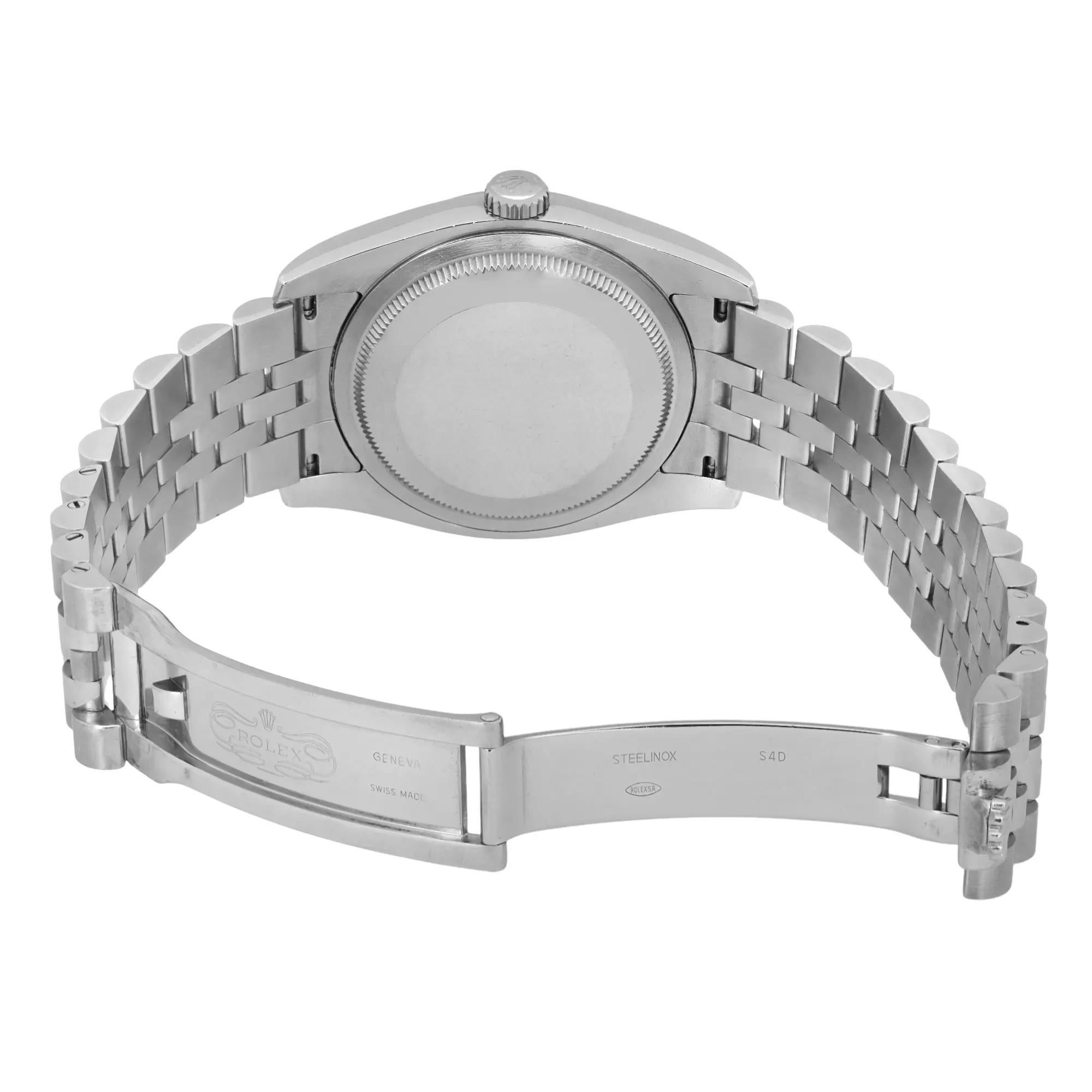 Rolex Datejust 36 18K weißes Zifferblatt Silber Diamant-Jubiläum Zifferblatt Herrenuhr 116234 im Zustand „Hervorragend“ im Angebot in New York, NY