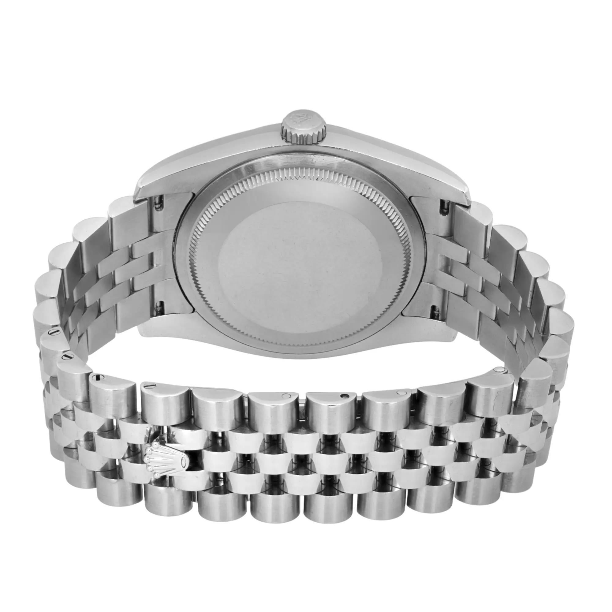 Rolex Datejust 36 18K weißes Zifferblatt Silber Diamant-Jubiläum Zifferblatt Herrenuhr 116234 im Angebot 1