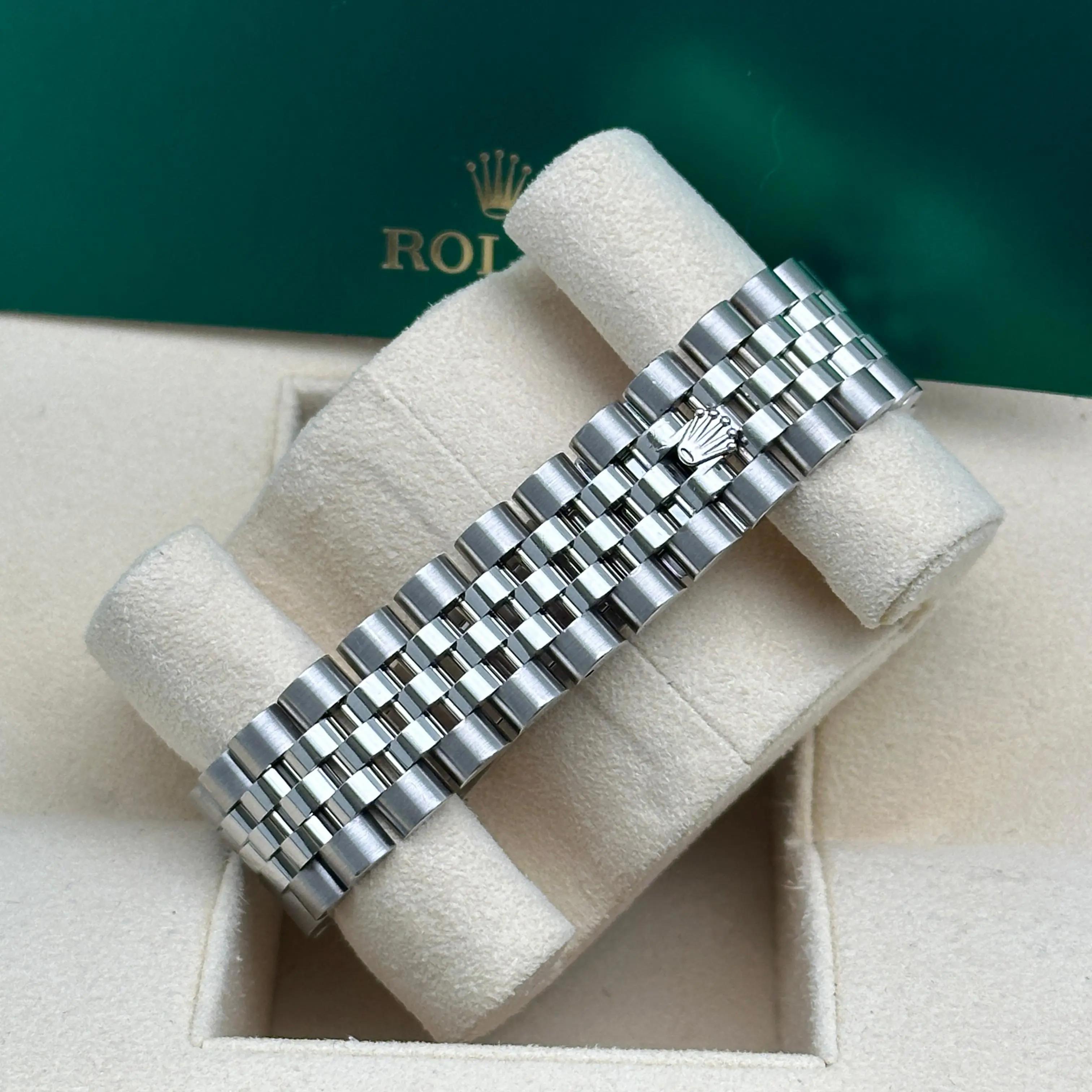 Rolex Datejust 36 18K weißes Zifferblatt Silber Diamant-Jubiläum Zifferblatt Herrenuhr 116234 im Angebot 6