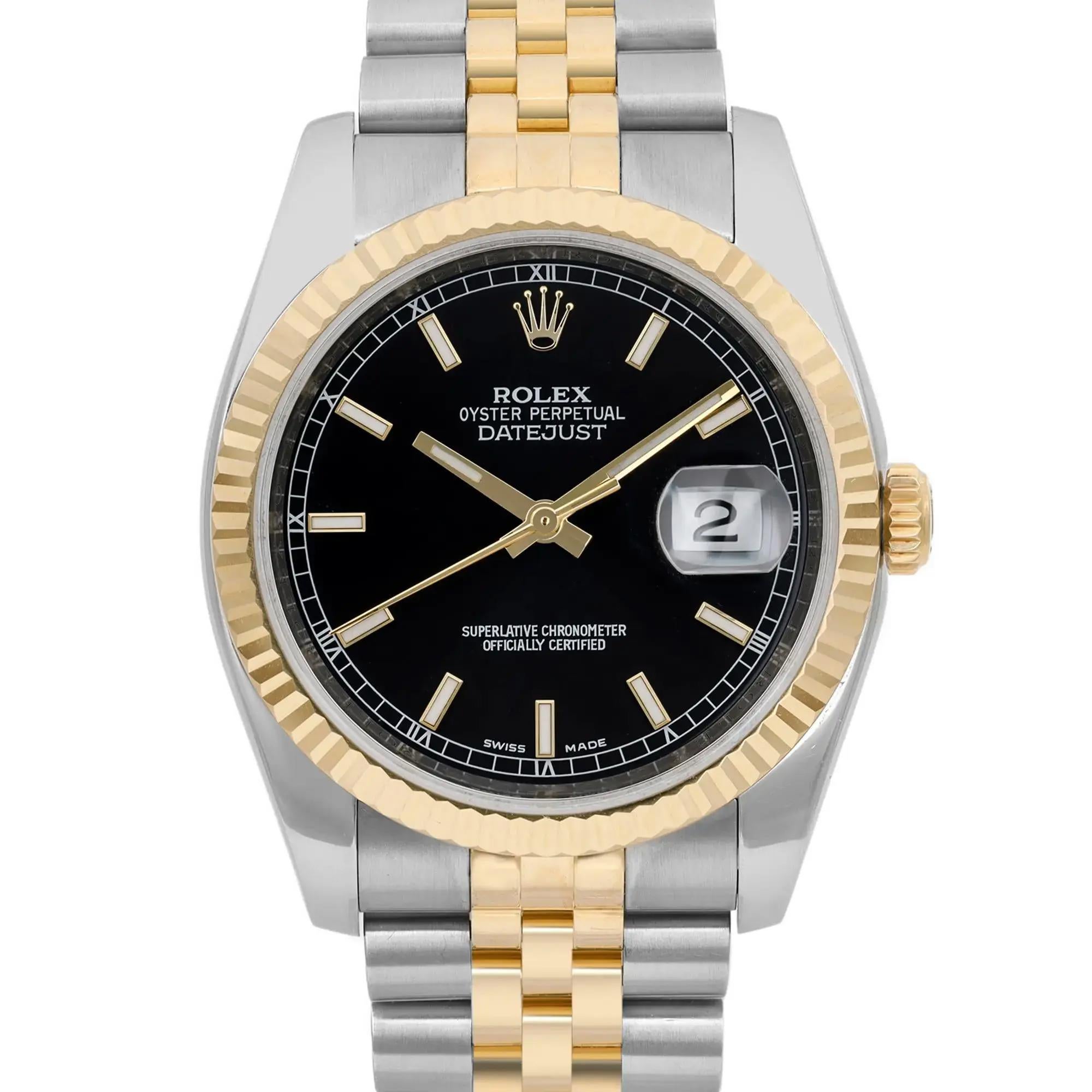 Pre-owned in excellent condition. The watch is fully serviced and tested for water resistance, movement calibration, and time accuracy. 

General Information
Brand: Rolex
Model: Datejust
Model Number: 116233
Type: Wristwatch
Department: Men
Style: