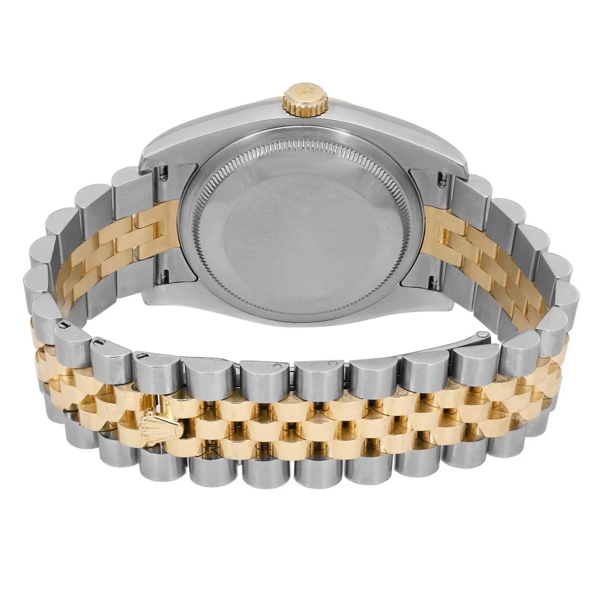 Rolex Datejust 36 18k Yellow Gold Steel Black Index Dial Automatic Watch 116233 For Sale 1
