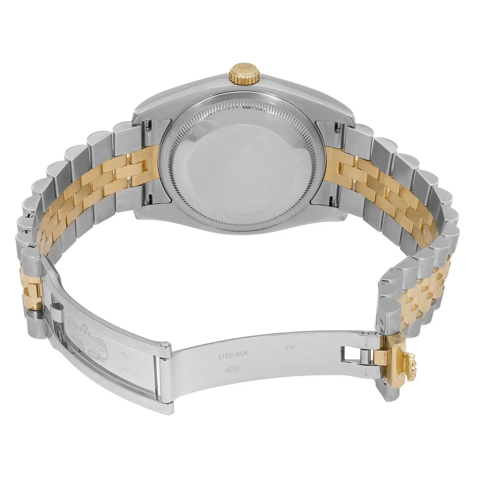 Rolex Datejust 36 18k Yellow Gold Steel Black Index Dial Automatic Watch 116233 For Sale 2