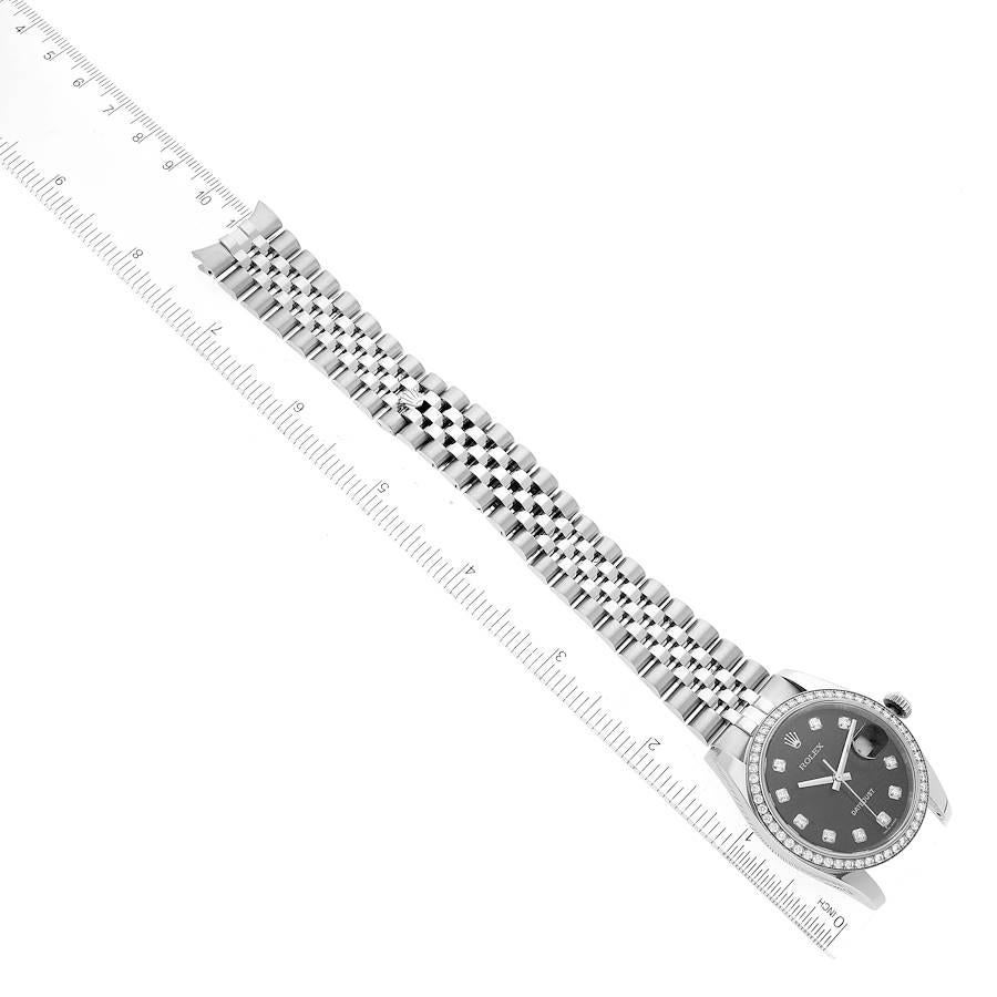 Rolex Datejust 36 Quadrante Nero Diamante Lunetta Orologio Unisex 116244 Scheda Scatola in vendita 7