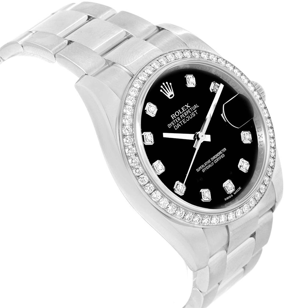 Rolex Datejust 36 Black Diamond Dial Bezel Unisex Watch 116244 Box Card 3