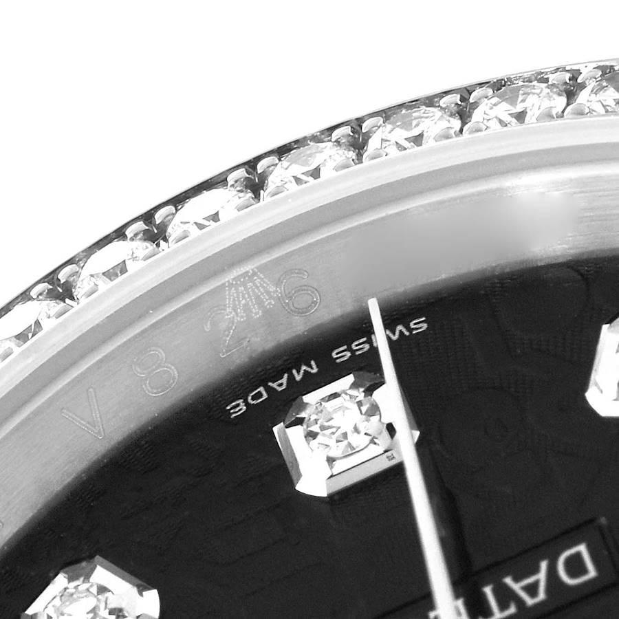 Rolex Datejust 36 Quadrante Nero Diamante Lunetta Orologio Unisex 116244 Scheda Scatola in vendita 4